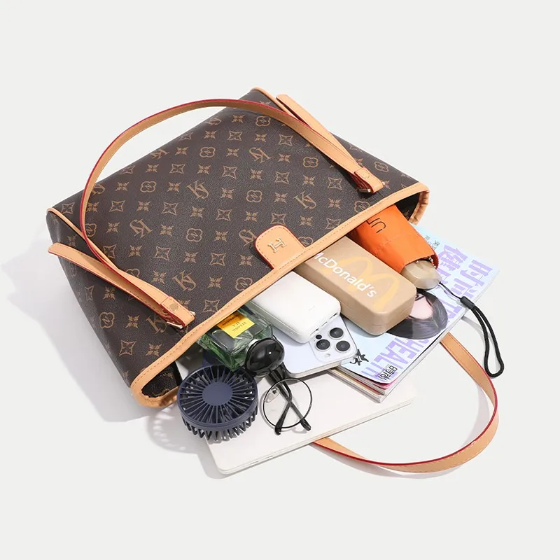 オーガナイザー付きプレミアムレディースハンドバッグ - デザイナーレザーショルダークロスボディバッグエレガントオフィスレディーストート