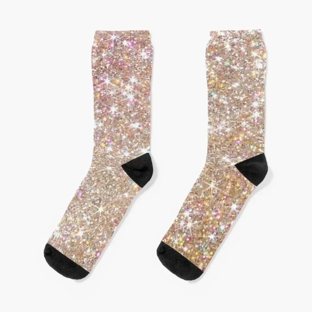 Rose gold glitter Socks with print anime happy Antiskid soccer Men Socks Luxury Brand Women's