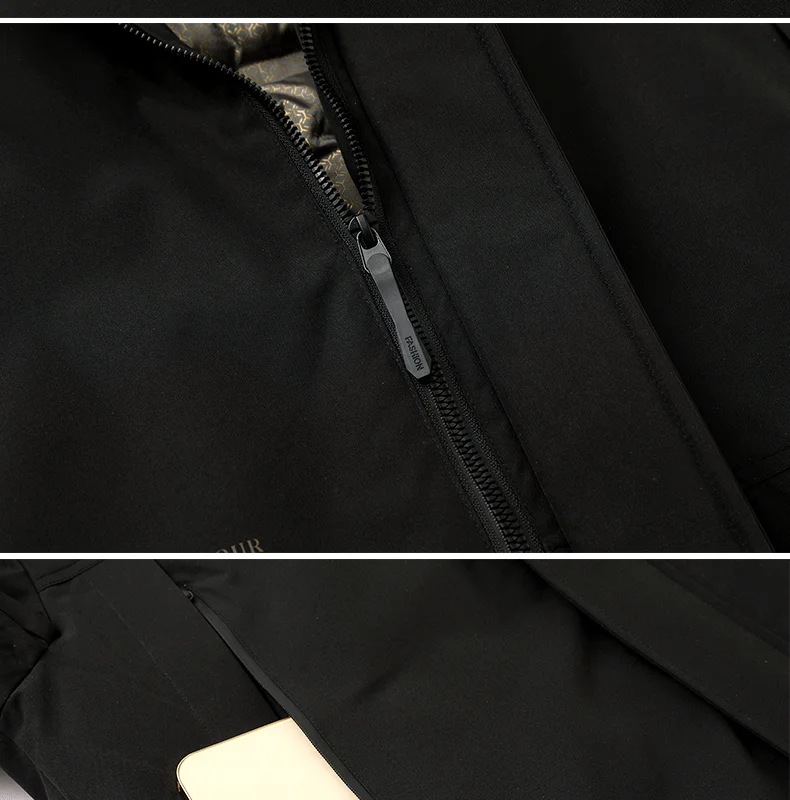 Winter Graphene Three Proof Wool Parkas New Thickened Warm Velvet Clothing Cotton Clothes Men's Fashion Detachable Hooded Jacket
