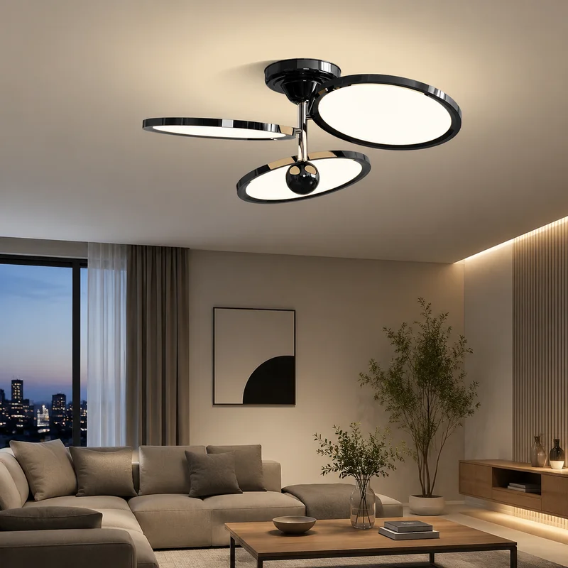 Modern Minimalist Three Ring Circular LED Flush Mount Fixture For Nordic Living Room Bedroom Study Interior Decor Ceiling Lamp