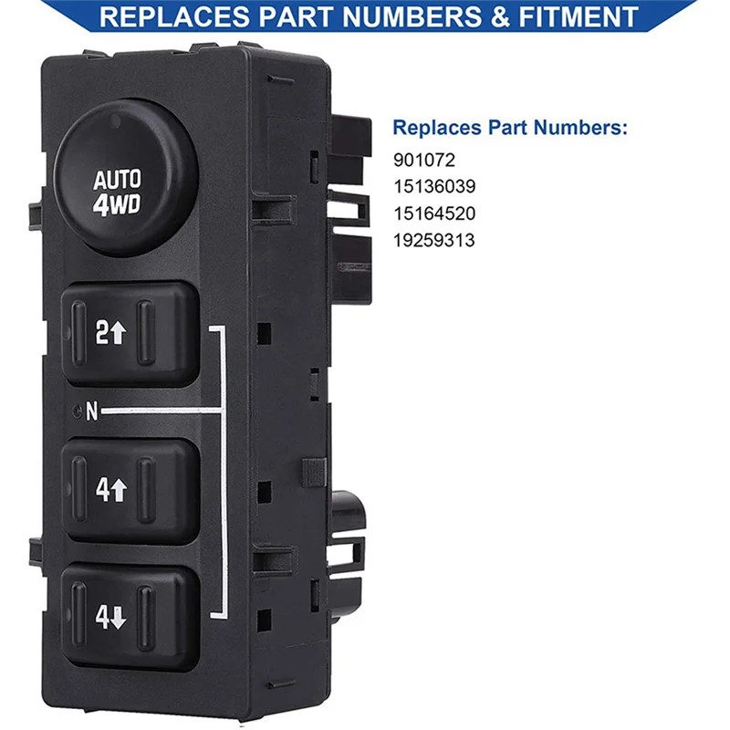 

Y43A-15136039 19259313 Кнопка переключения раздаточной коробки для Tahoe Suburban GMC Sierra Silverado Cadillac, часть
