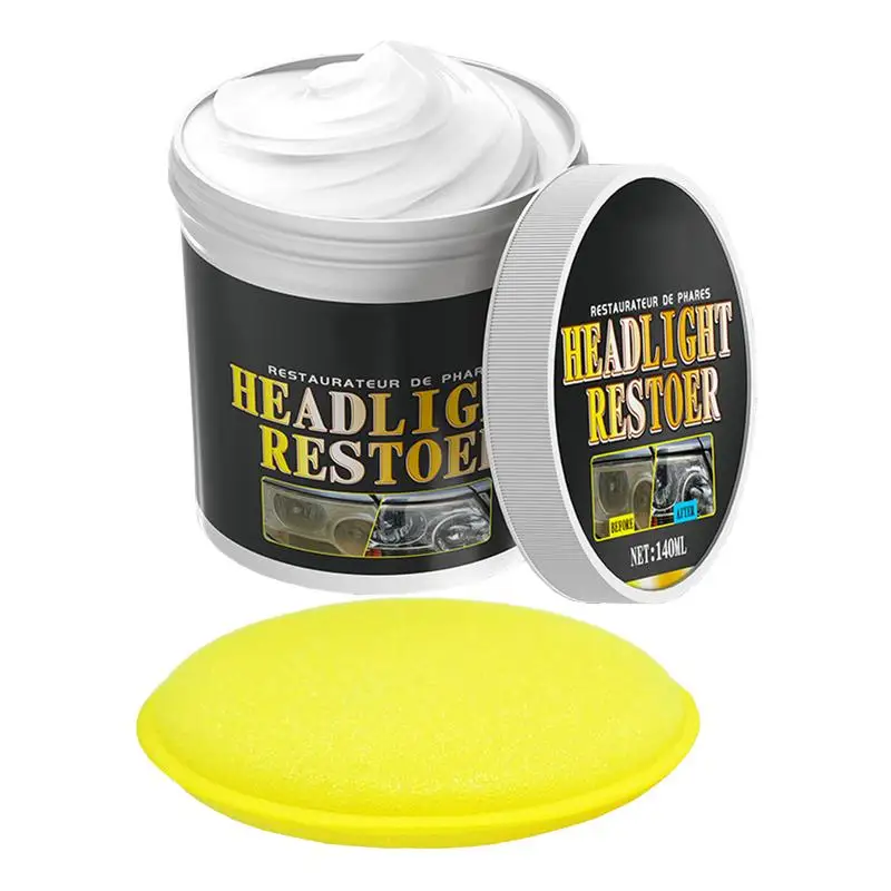 

Headlight Restoration 140ml Head Lights Cleaner With Sponge Head Lights Cleaner For Car Headlight Cleaners Car Headlight