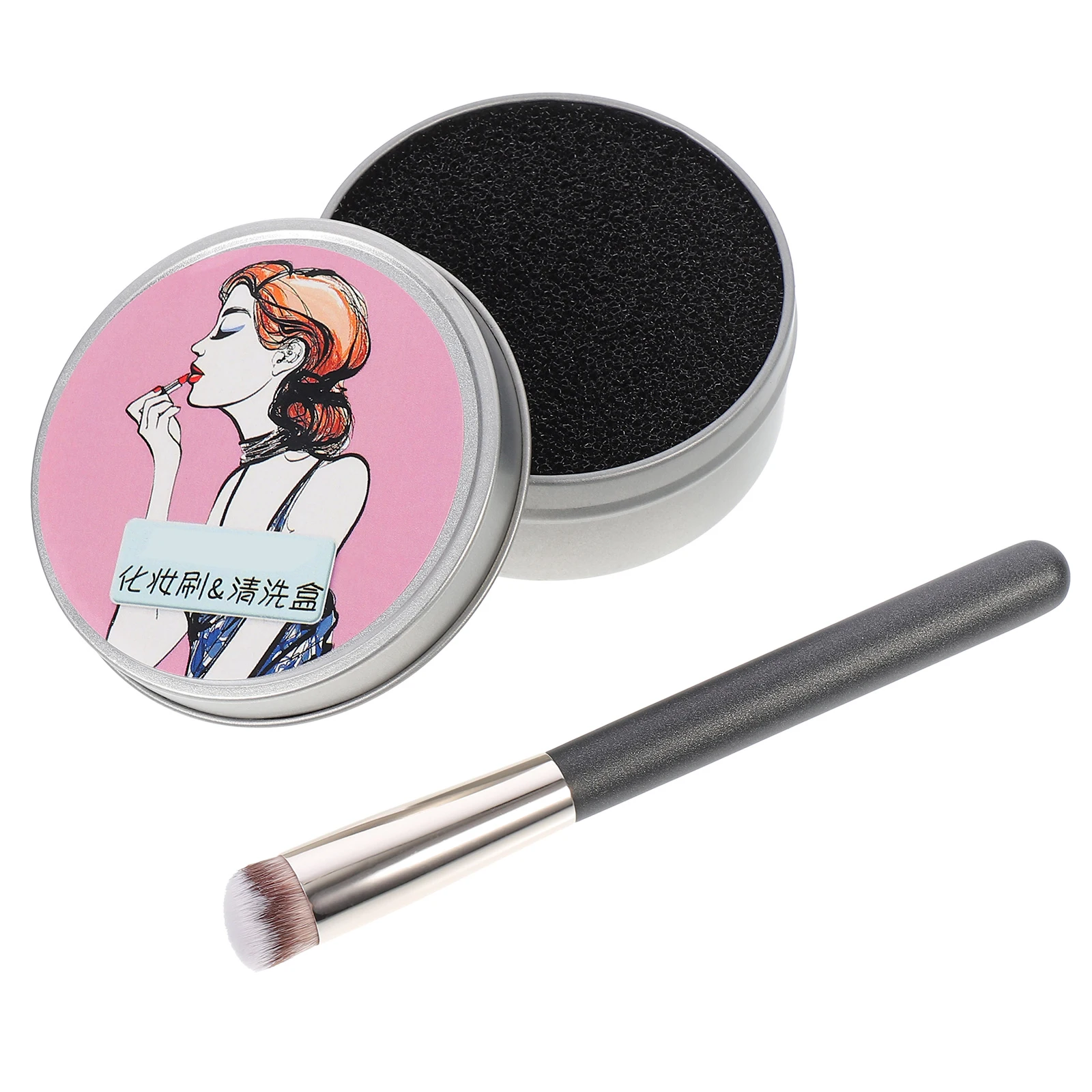 

Concealer Brush Cleaning Set Gentle Sponges Blending Travel Makeup Tool Mat Utensils Long Life Moisturizing