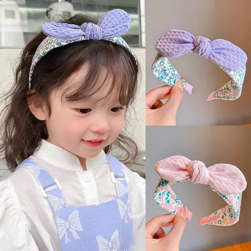 2024 New Children Lovely Bowknot Ornament Headband Headwears Girls Acrylic Cute Colors Hair Hoop Headbands Kids Hair Accessories