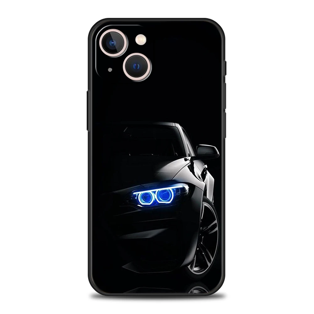 Legal esportes preto caso de telefone do carro capa para iphone 16 15 14 13 12 pro max xr xs 11 7 8 plus silicone à prova de choque macio funda escudo