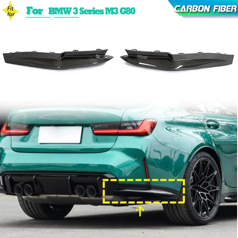 Carbon Fiber Car Rear Bumper Splitters for BMW G80 M3 Sedan 4-Door 2021 2022 Racing Rear Splitters Protector Guard Body Kits