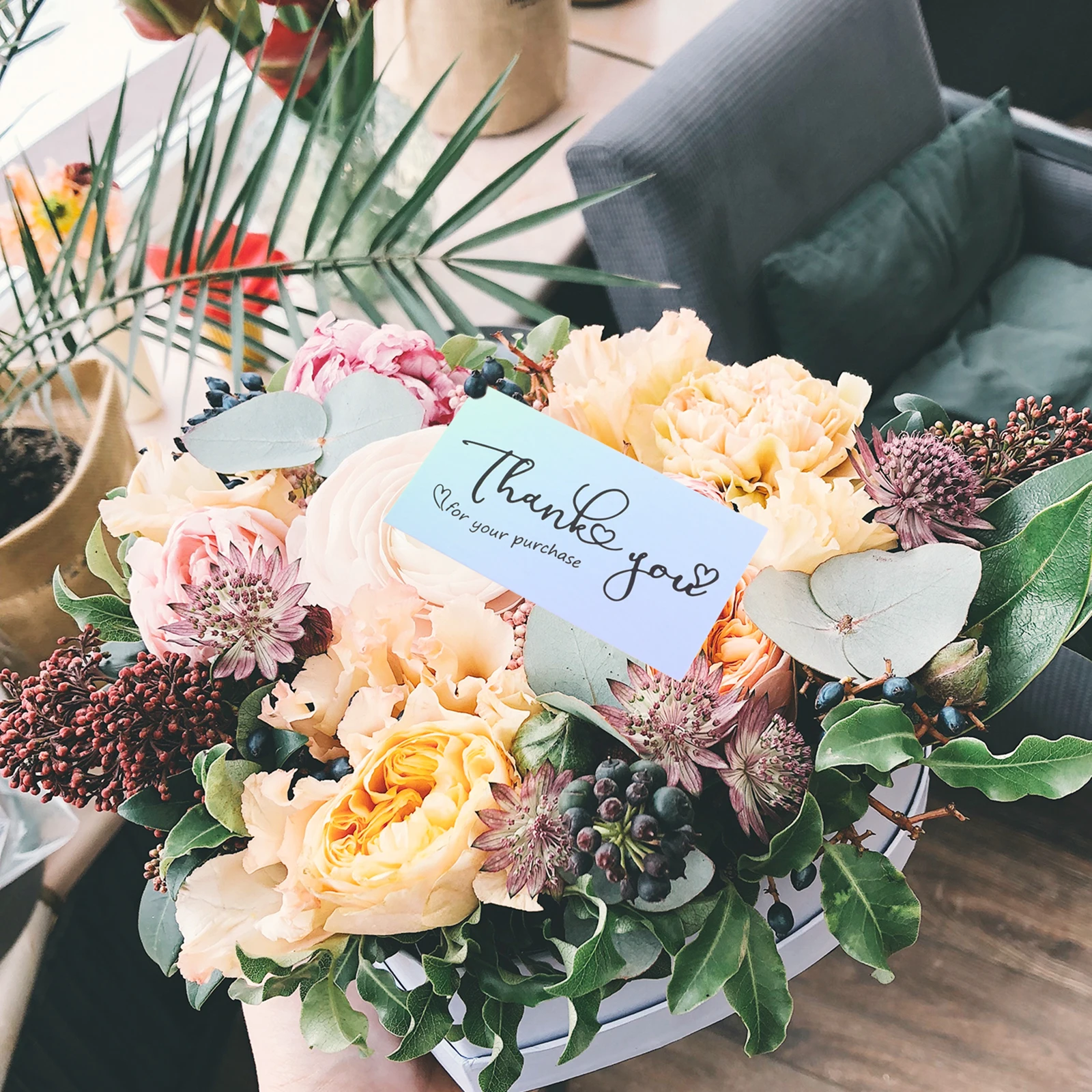 

50Pcs Thank You Cards Small Business Thick Coated Paper Blank Back Postcards Thanks for Your Order Cards Thank You Postcards