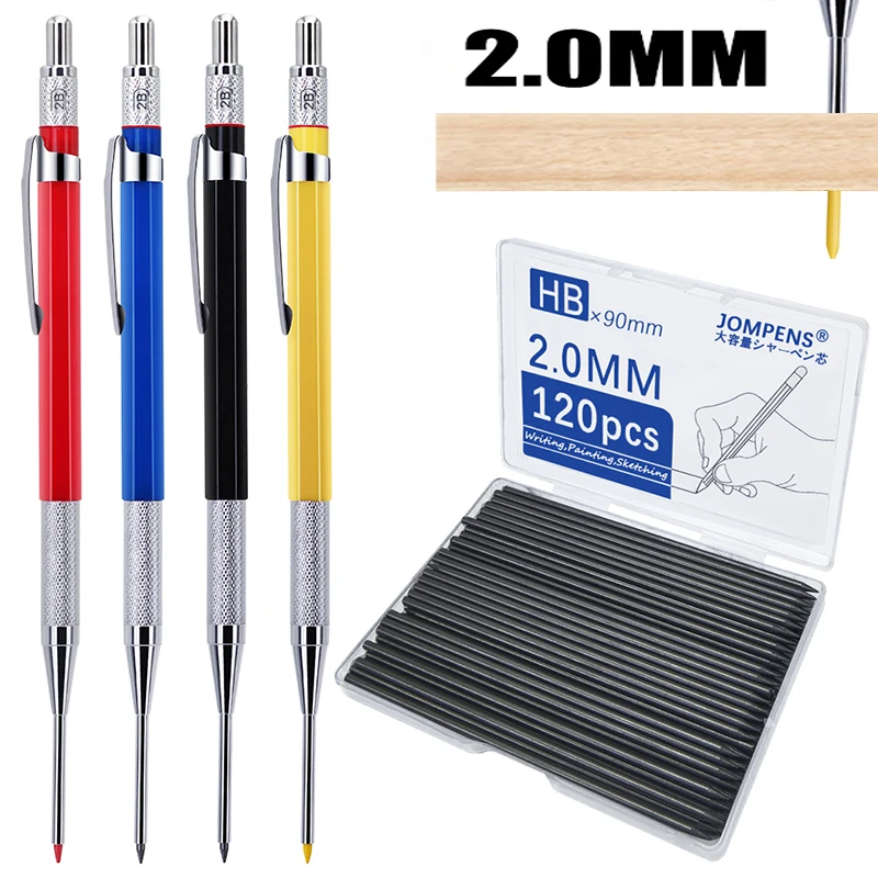 

5 шт./компл., креативный набор механических карандашей для металла и деревообработки с глубокими отверстиями 2,0 мм, инструмент для рисования инженеров