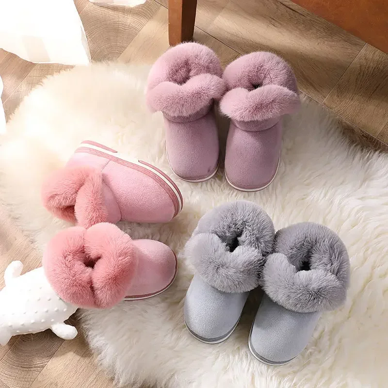 2024 Winter New Breathable Girls Warm Snow Boots Thick Cotton Shoes Kids Snow Boots Baby Boots Casual Shoes Cotton Fabric