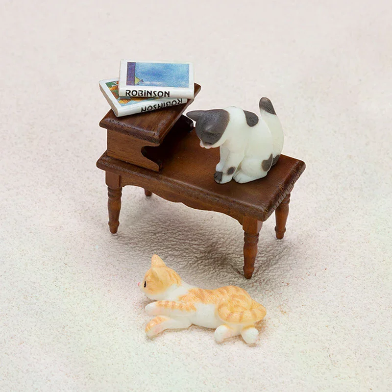 /GJ/Dollhouse Table Model Dollhouse Double Layer Tea Table Miniature Doll House Furniture Decoration Accessories 1/12