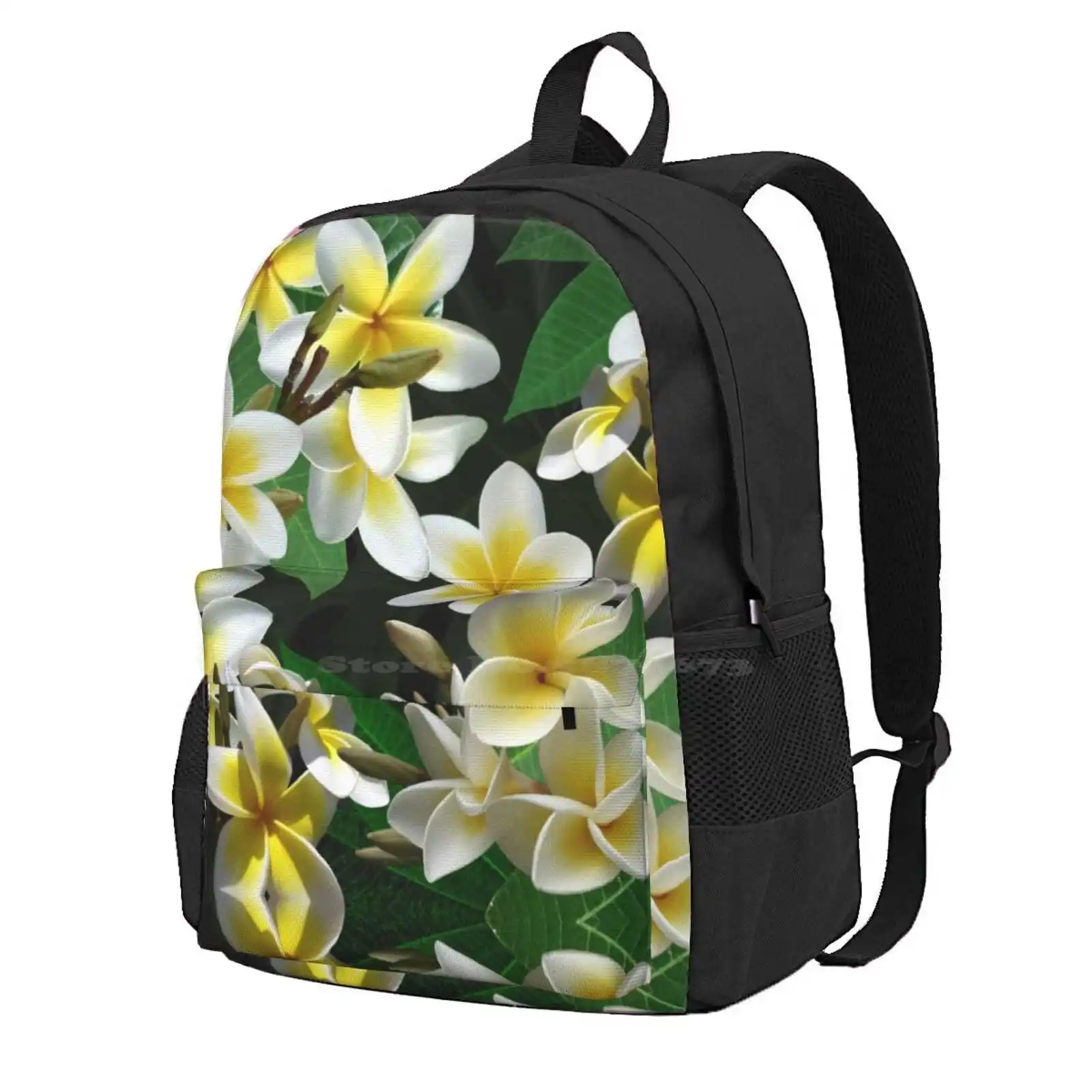 

Plumeria Flowers Hot Sale Schoolbag Backpack Fashion Bags Tropical Aloha Plumeria Frangipani Flower Pua Island Floral Design