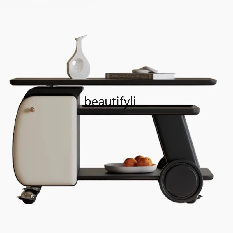 

ss CItalian minimalist movable cart, lift living room sofa side several multi-functional solid wood coffee table ideas