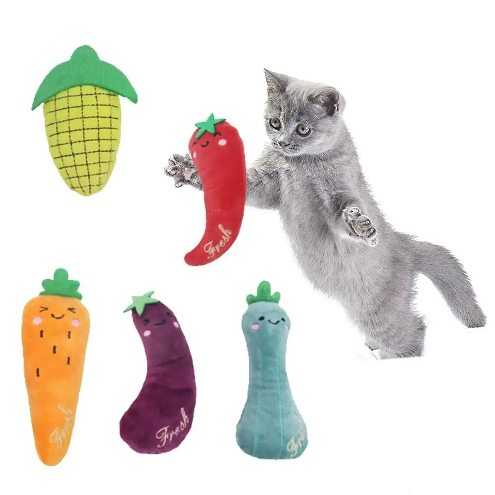 Kitten Chewing Funny Interactive Indoor Farm Theme Chew Toy Teeth Bite Toys Cat Mint Toys Catnip Pillows