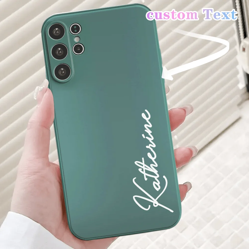 Customized Text Case For Samsung Galaxy S8 S9 S10 S20 S21 S22 S23 S24 FE Plus Ultra 5G S20+ S21+ S22+ Print Your Signature view 3