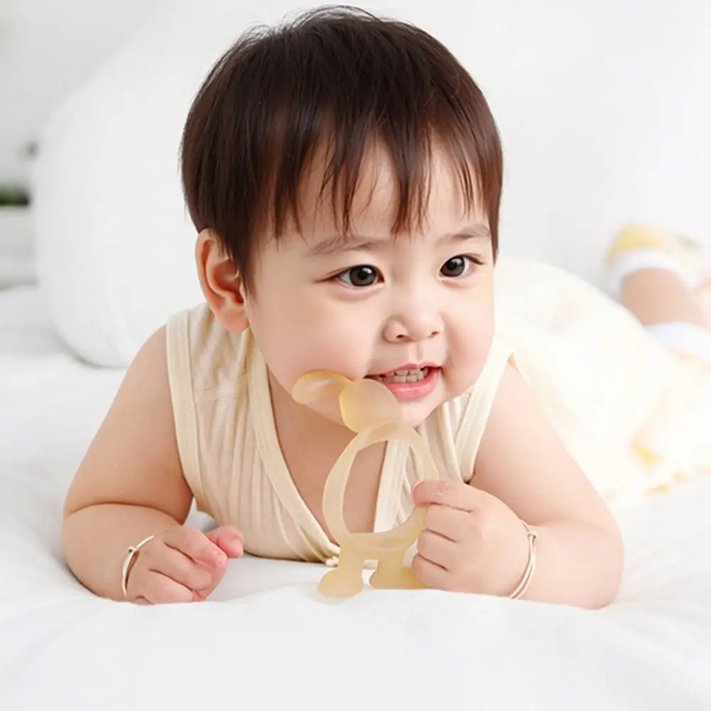 

Cute Rrabbit Silicone Teether Gloves Washable Training Grip Teething Portable Hand Teether Infant