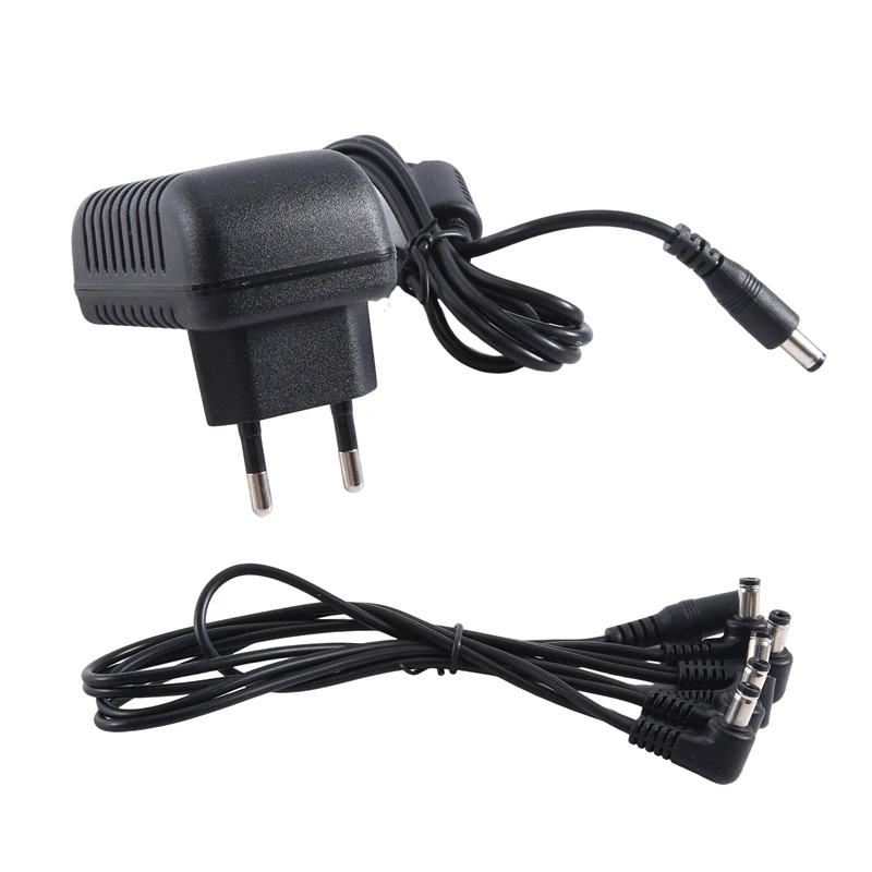 Guitar Effect Pedal Power Supply Adapter 9V Tip Negative 5 Way Daisy Chain Cables For Guitar Effect Pedal