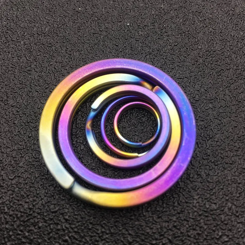 10-32mm Titanium alloy Keychain TC4 key ring Color titanium EDC pure titanium key ring Mini multi specification ring