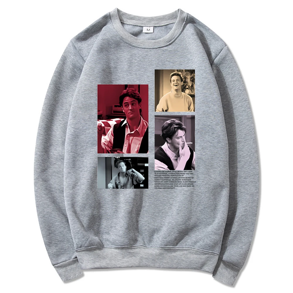 Vrienden TV Show Sweatshirt Chandler Bing Rip Shirts Honoring Matthew Perry Grafische trui Retro jaren '90 Trendy Crewneck Sweatshirts