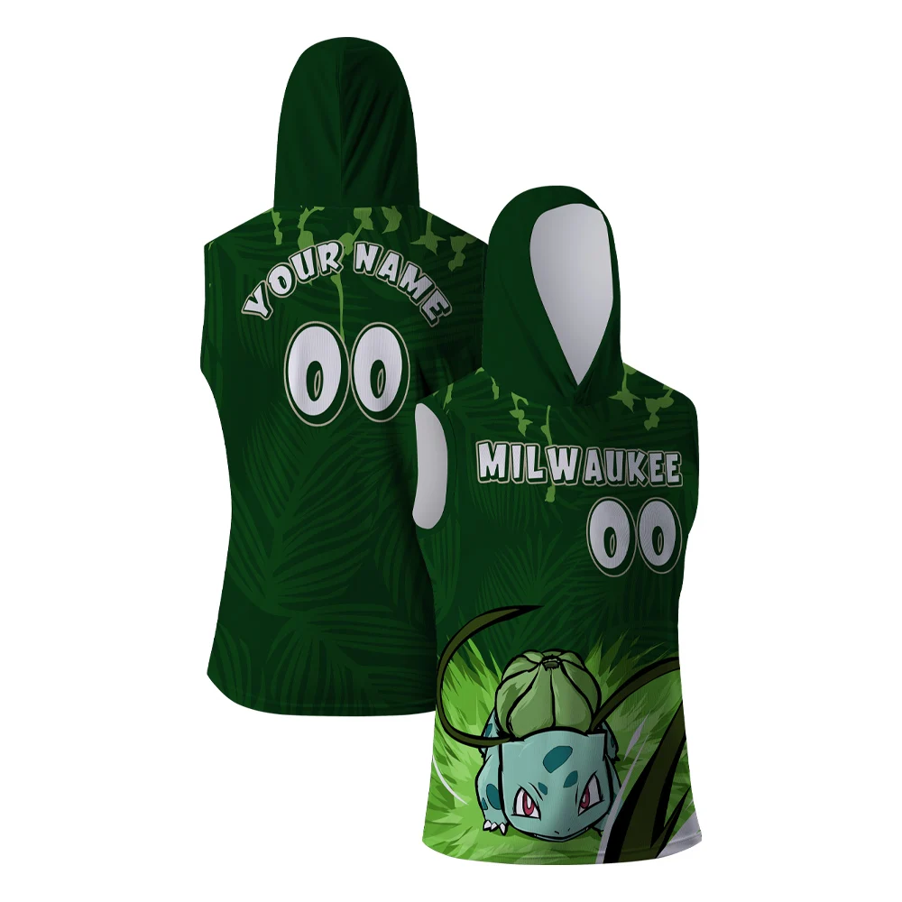 2025Summer Basketball Enthusiasts Sports Hooded Vest Joint Japanese Anime Cartoon Pet Elf DIY OKC Team Jersey Oversized Tank Top