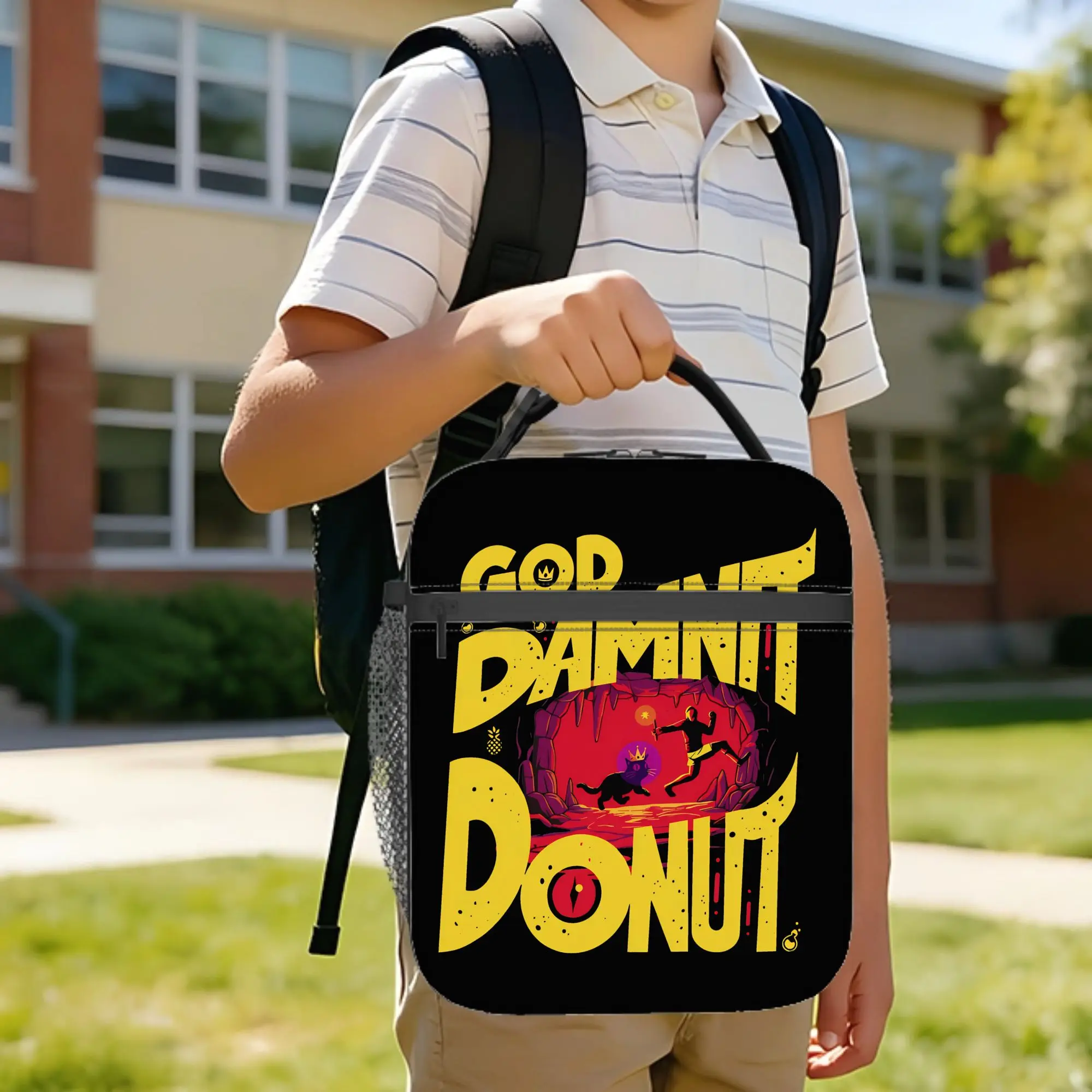 Retro Dungeon Crawler Carl  Insulated Lunch Bag Portable  Reusable Cooler Bag Tote Lunch Box School  Picnic Girl Boy