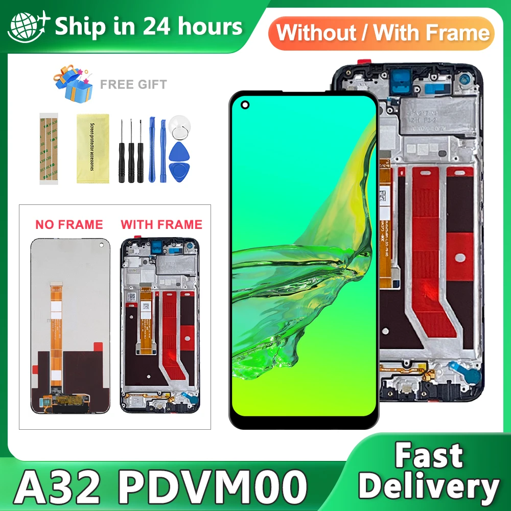 A32 Diplay Screen For OPPO A32 2021 LCD display touch screen digiziter assembly A32 Screen Replacement Parts