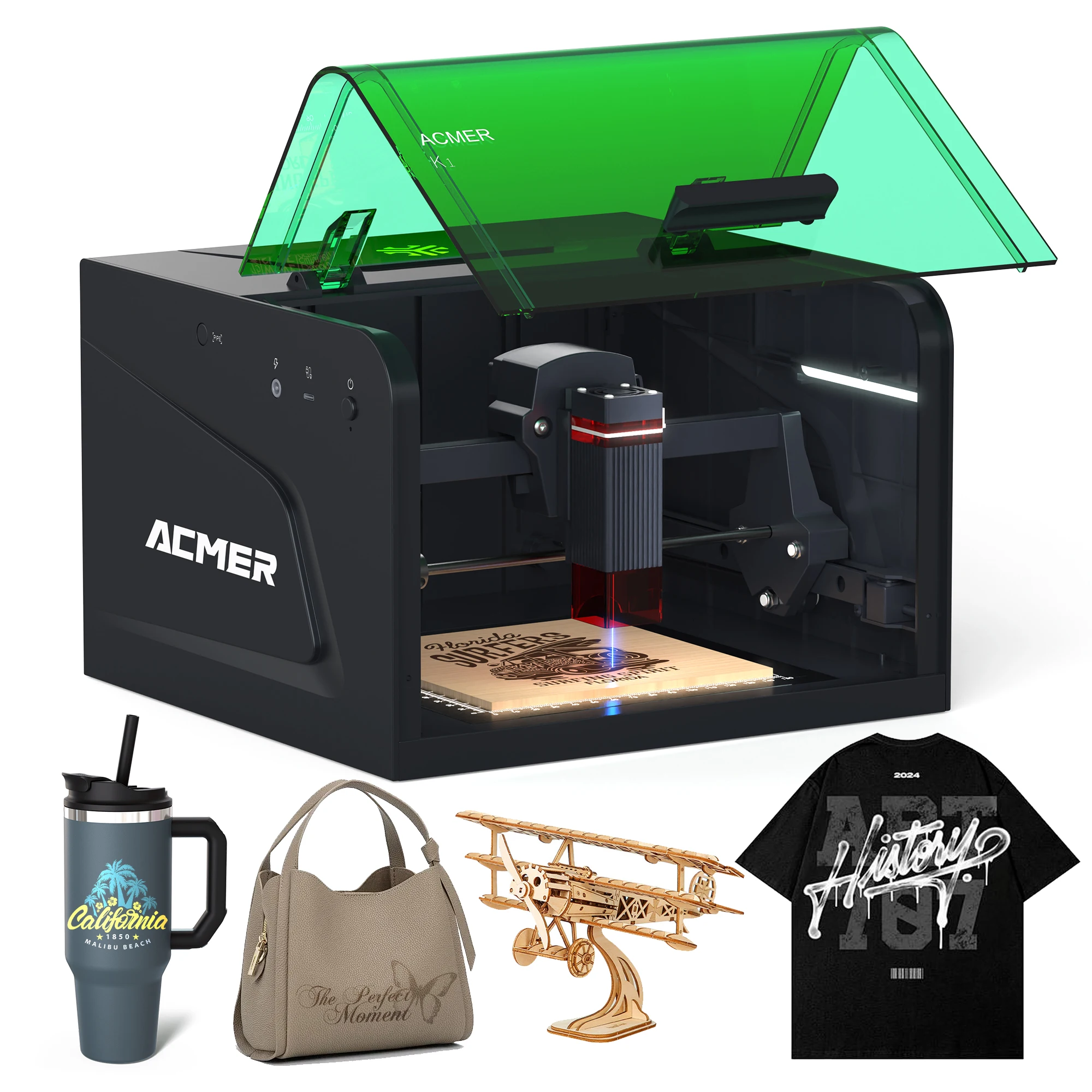 

ACMER K1 Mini Portable Laser Engraver Cutting DIY Design Marking Machine for Color Paper Wood Glass Acrylic Machine for Beginner