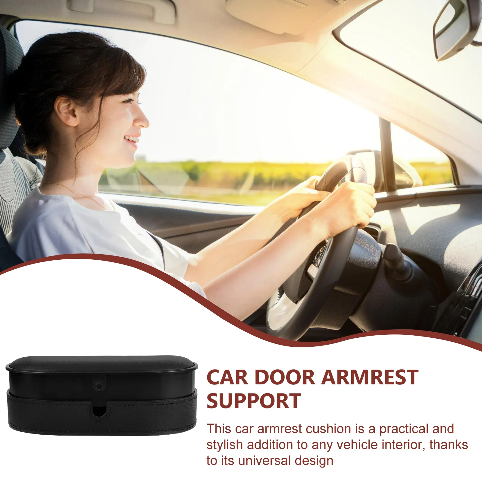 

Universal Armrest Cushion Support Adjustable Height Auto Side Door Elbow Rest Comfortable Cover Sturdy Durable Storage Design