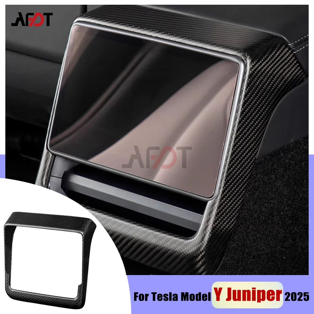 

AFDT For Tesla Model Y Juniper 2025 Real Carbon Fiber Car Interior Air Vent Rear Screen Panel Frame Cover Trim