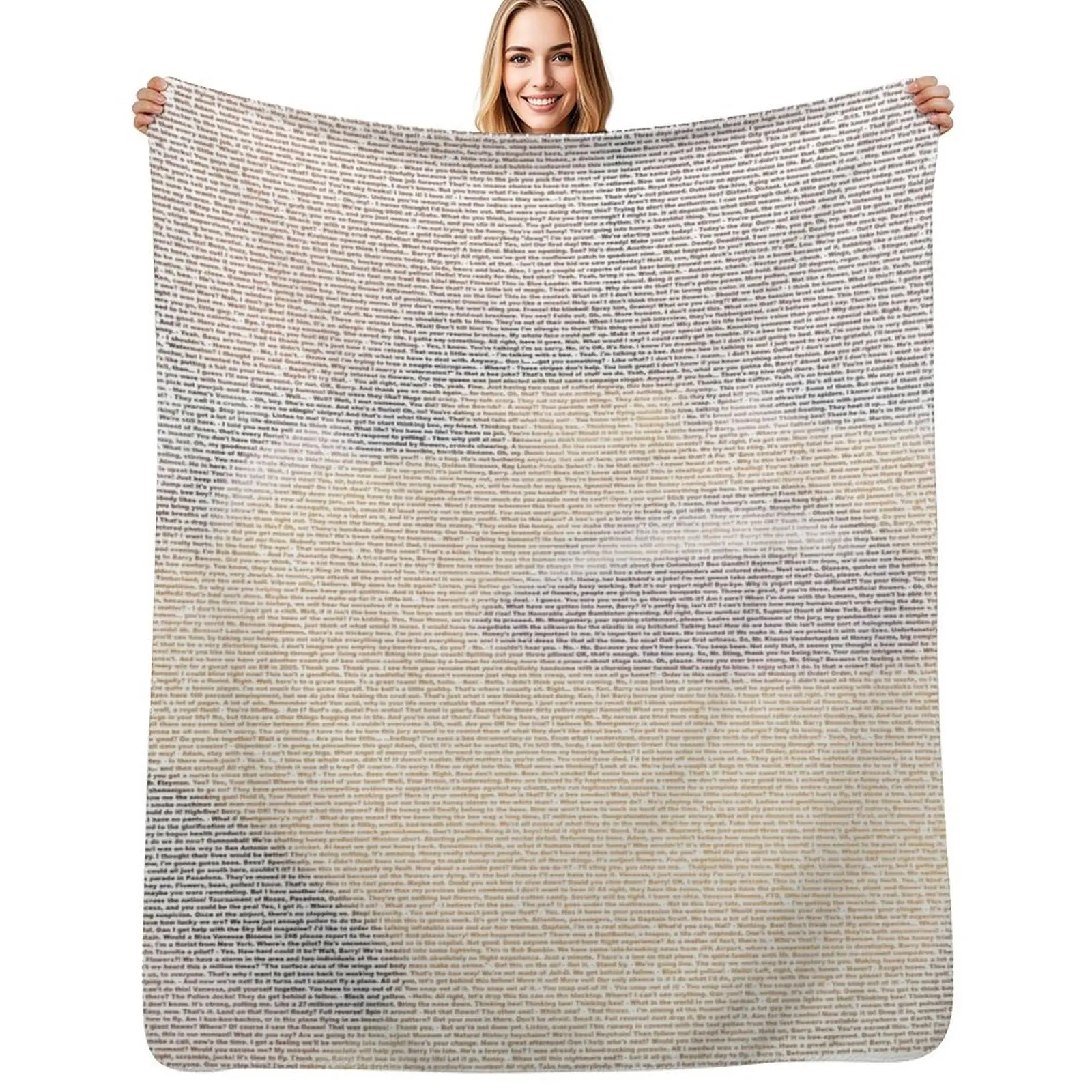 Entire bee movie script Throw Blanket Summer Beddings Decorative Sofas Thin Large Sleeping Bag Moving Blankets