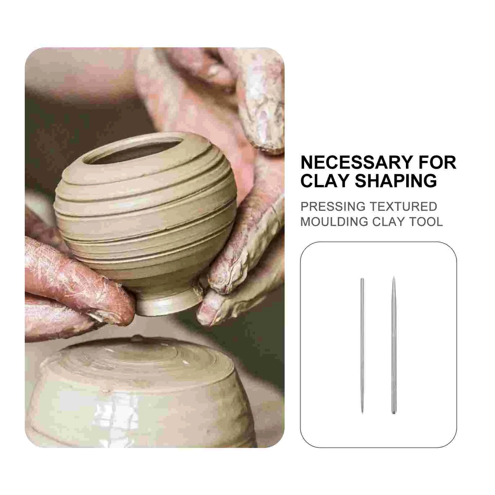 2 Metal Model Kits Soft Clay Tools Pottery Modeling Carving Polymer Sculpting Stainless Steel Needles