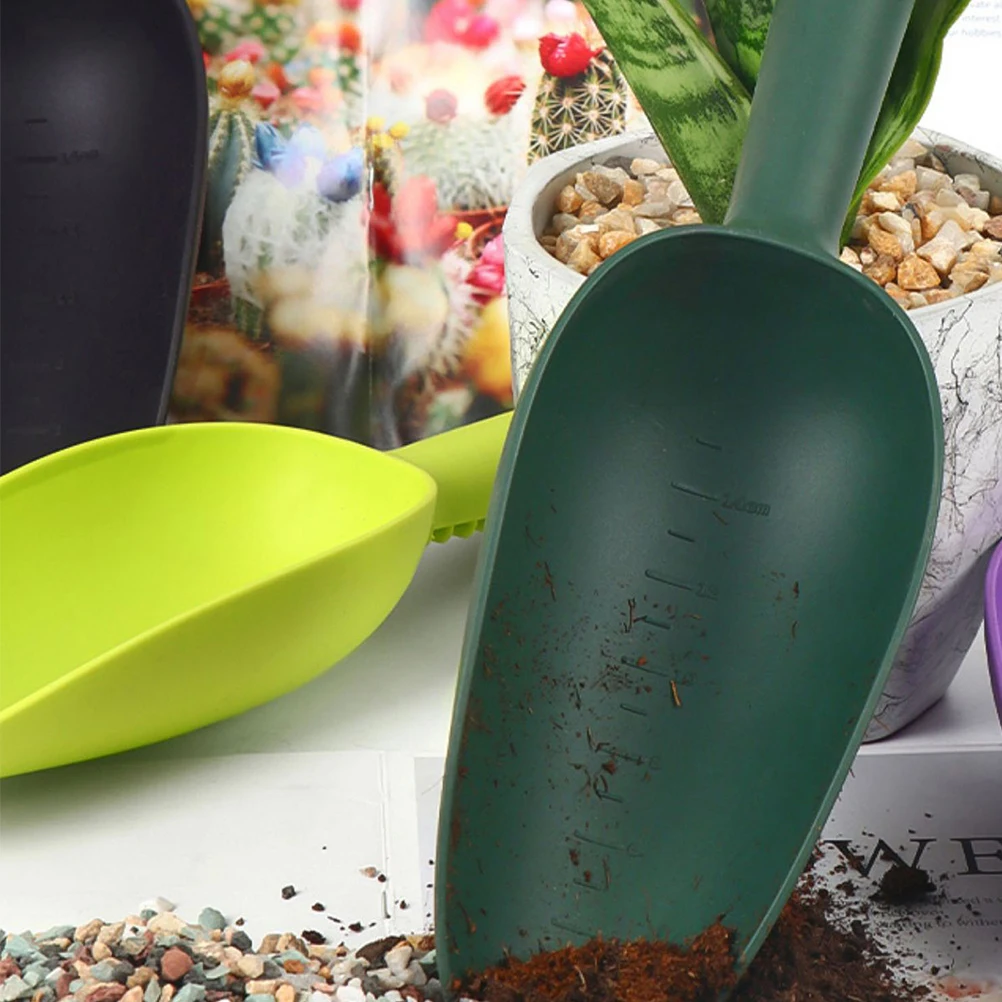 Palas de suelo de plástico, mango ergonómico ligero para jardinería, excavación, herramientas pequeñas para suculentas, superficie lisa, sin rebabas, 2 uds.