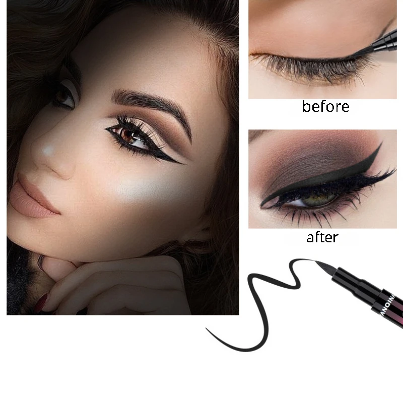 Matita per Eyeliner impermeabile 36H penna per Eyeliner liquido nero ad asciugatura rapida a lunga durata senza strumento per cosmetici in fiore