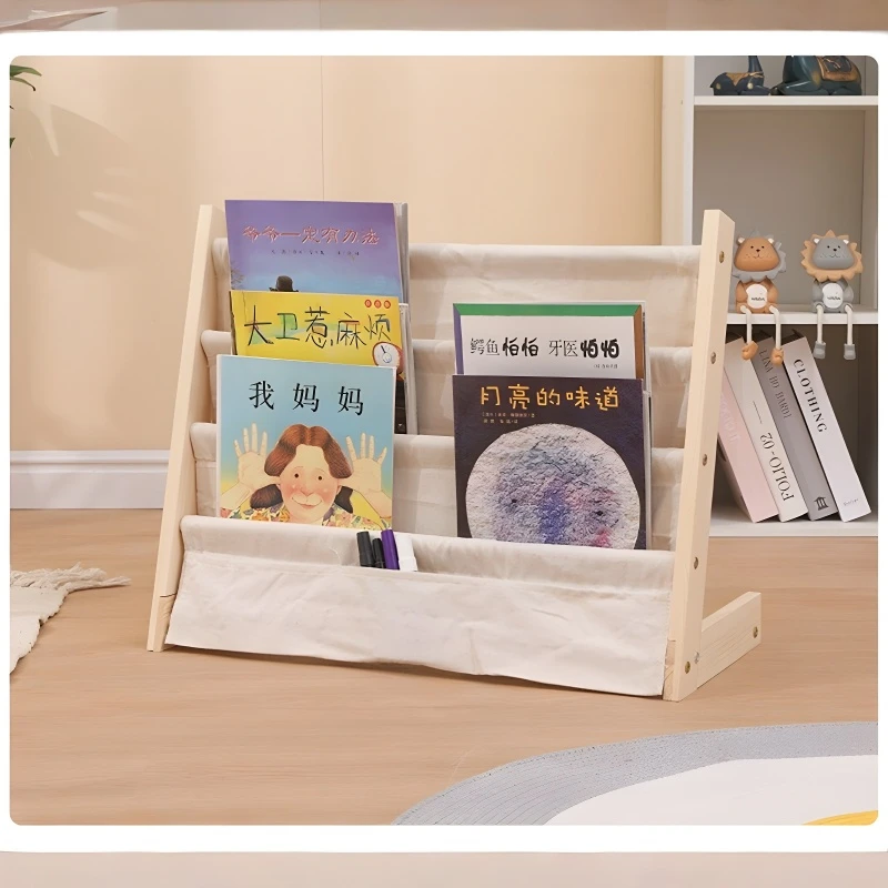 Children's Floor-standing Bookshelf Multi-layer Removable Picture Book Storage Rack Home Newspaper Organziner