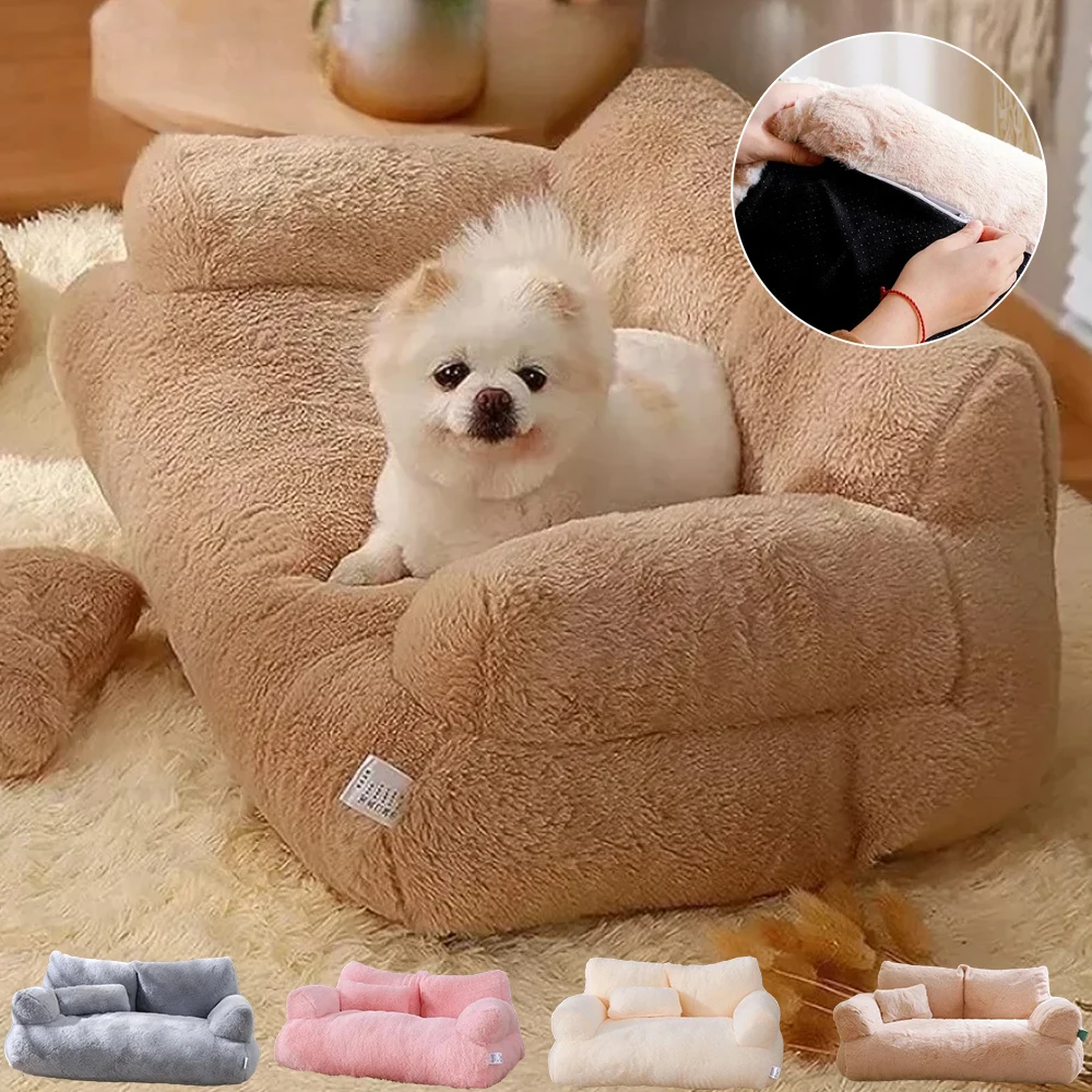 

Pet Couch Cat Sofa Fluffy Plush Calming Washable Sleeping Cats Sofa Bed for Home Indoor Cushion Dog Sleep Lits Pour Chat 고양이침대