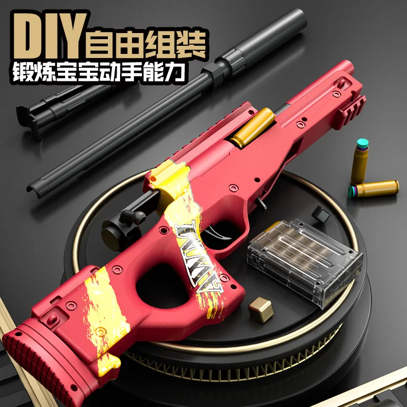 98k Obere Druck Shell Auswurf Awm Weiche Kugel Pistole Kann Scharfschützengewehr Junge Outdoor Kampf Spielzeug Pistole 98k Ziehen und Last