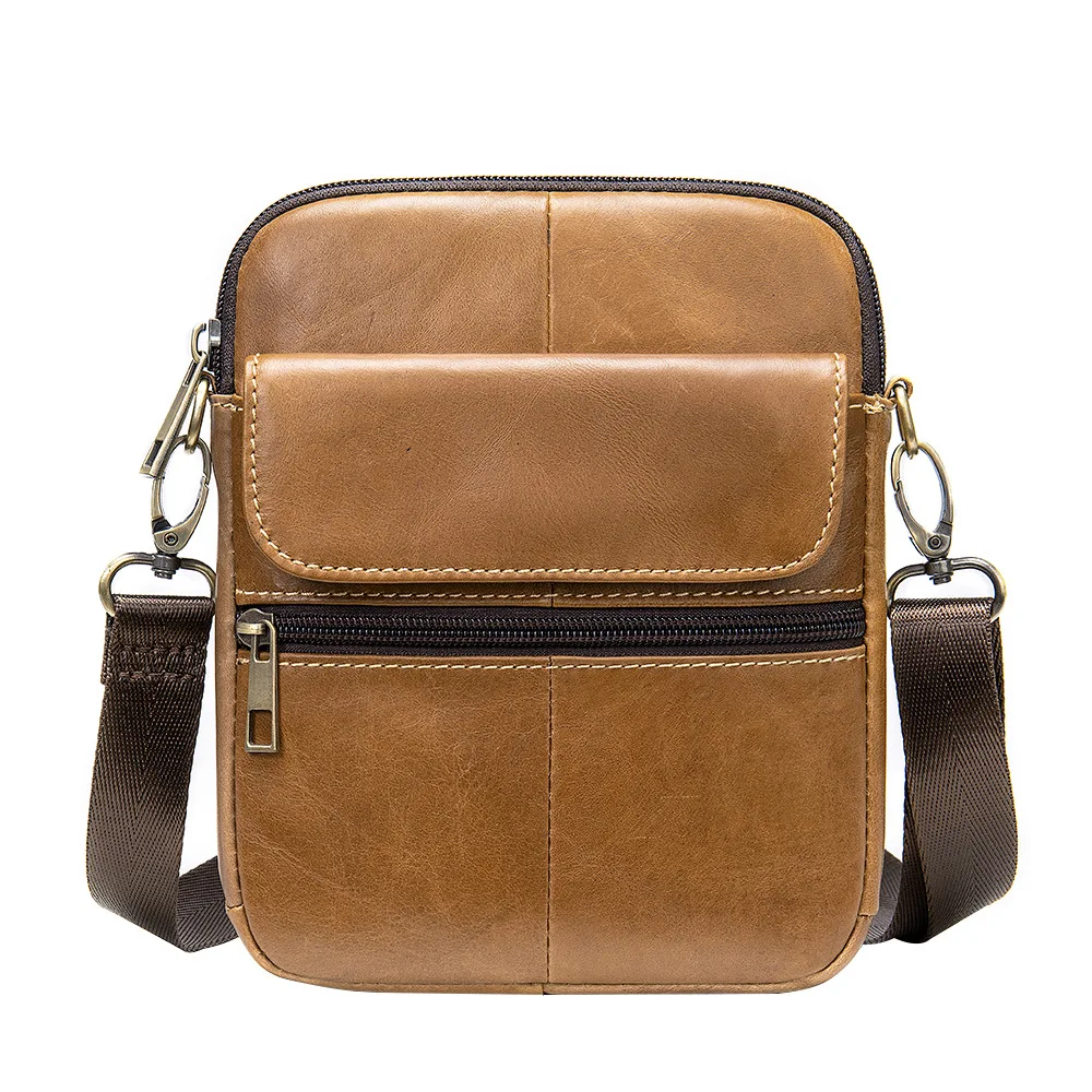 Casual men\'s bags Leather Small Shoulder Bag for men male crossbody bags soft cow skin messenger bags single shoulder bag