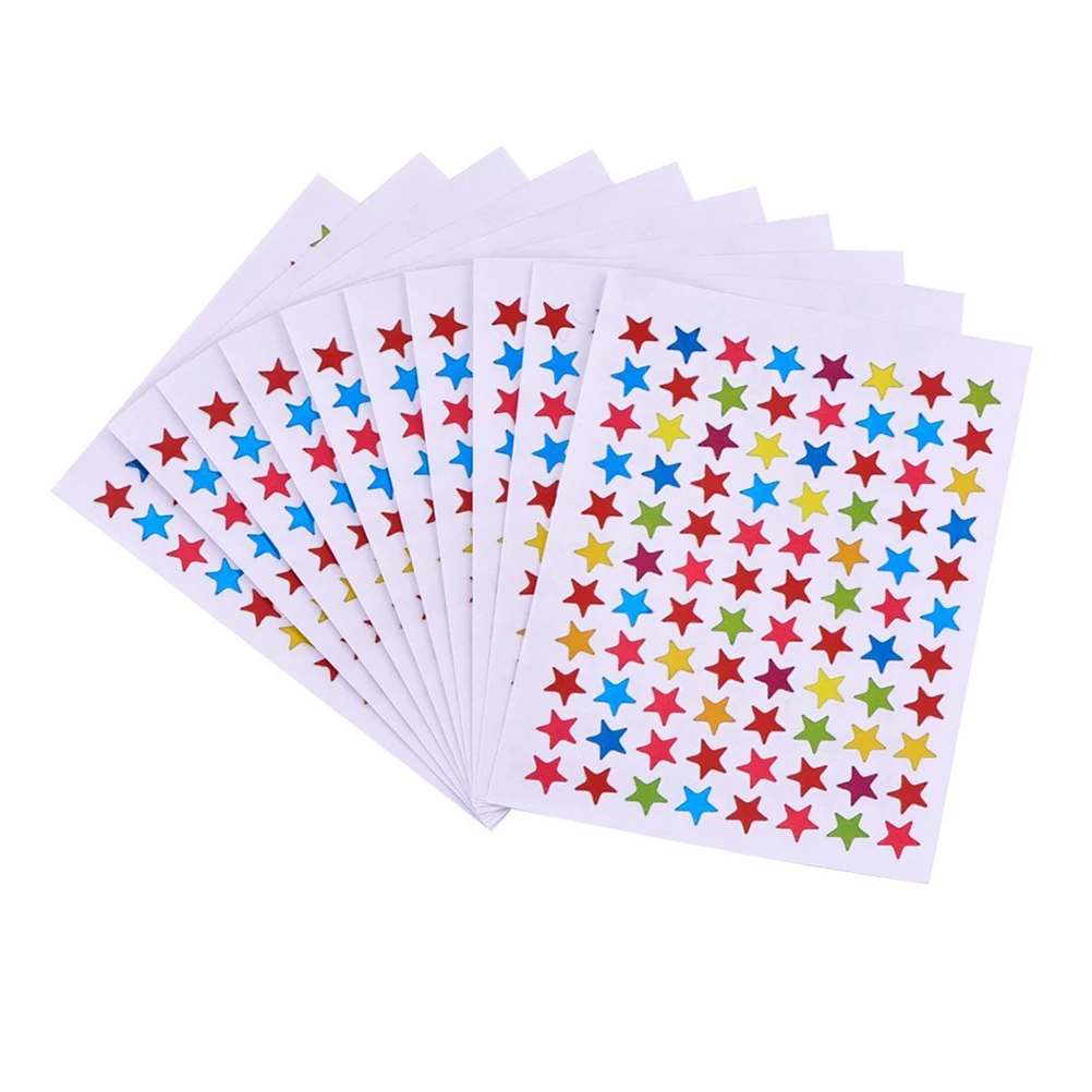 

10pcs Assorted Color Reward Stickers For Home School Diy Tracking Charts Incentive Pads Teacher Supplies