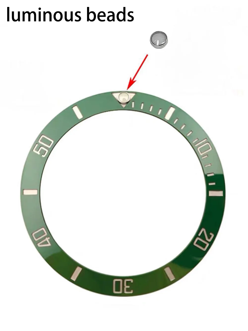 Accessori per orologi Orologio Perline circolari in ceramica adatte per orologio Water Ghost Parti di riparazione per perline notturne luminose blu