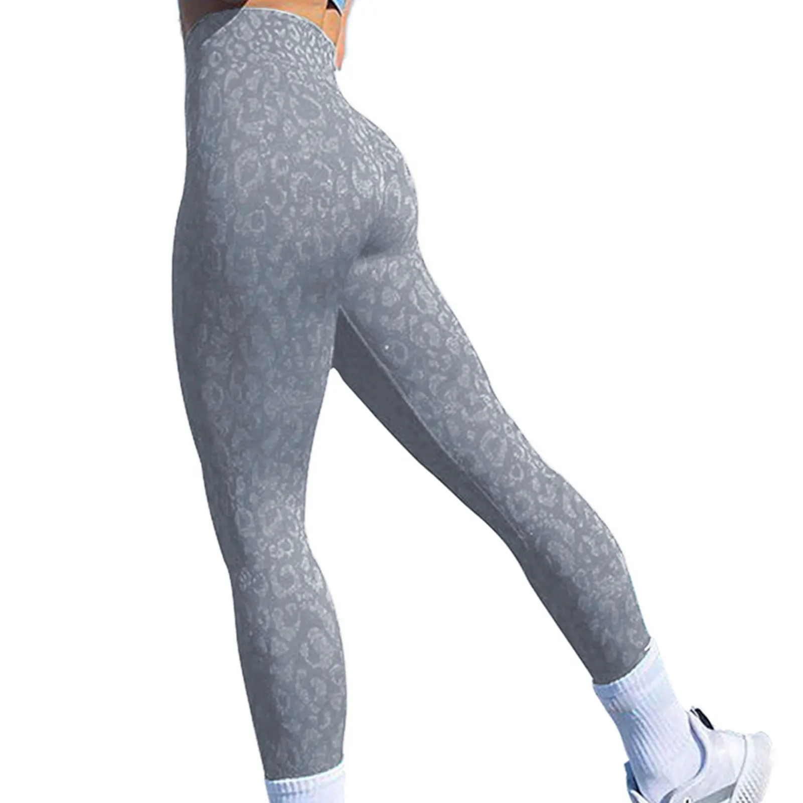 

New Ladies Seamless Fitness Pants Leopard Print Hip-lifting Elastic Sports Leggings Running Quick-Drying High-waist Yoga Pants