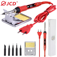 JCD 220V 80W LCD Electric Soldering iron 908S Adjustable Temperature Soldering iron With quality soldering Iron Tips and kits