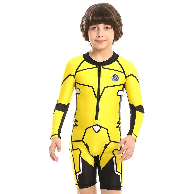 Children's Neoprene Back Zip Wetsuit, Colorful, 2.5mm, One Piece, Beach Diving, Kids, Children