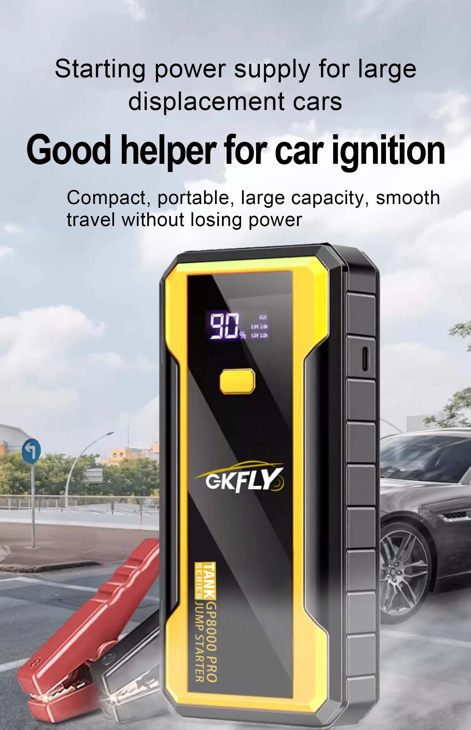 GKFLY 4000A 8000A Auto-Starthilfe Powerbank Batterie-Booster-Ladegerät 12V Startgerät Benzin Diesel Auto-Starter Booster – Detail 16