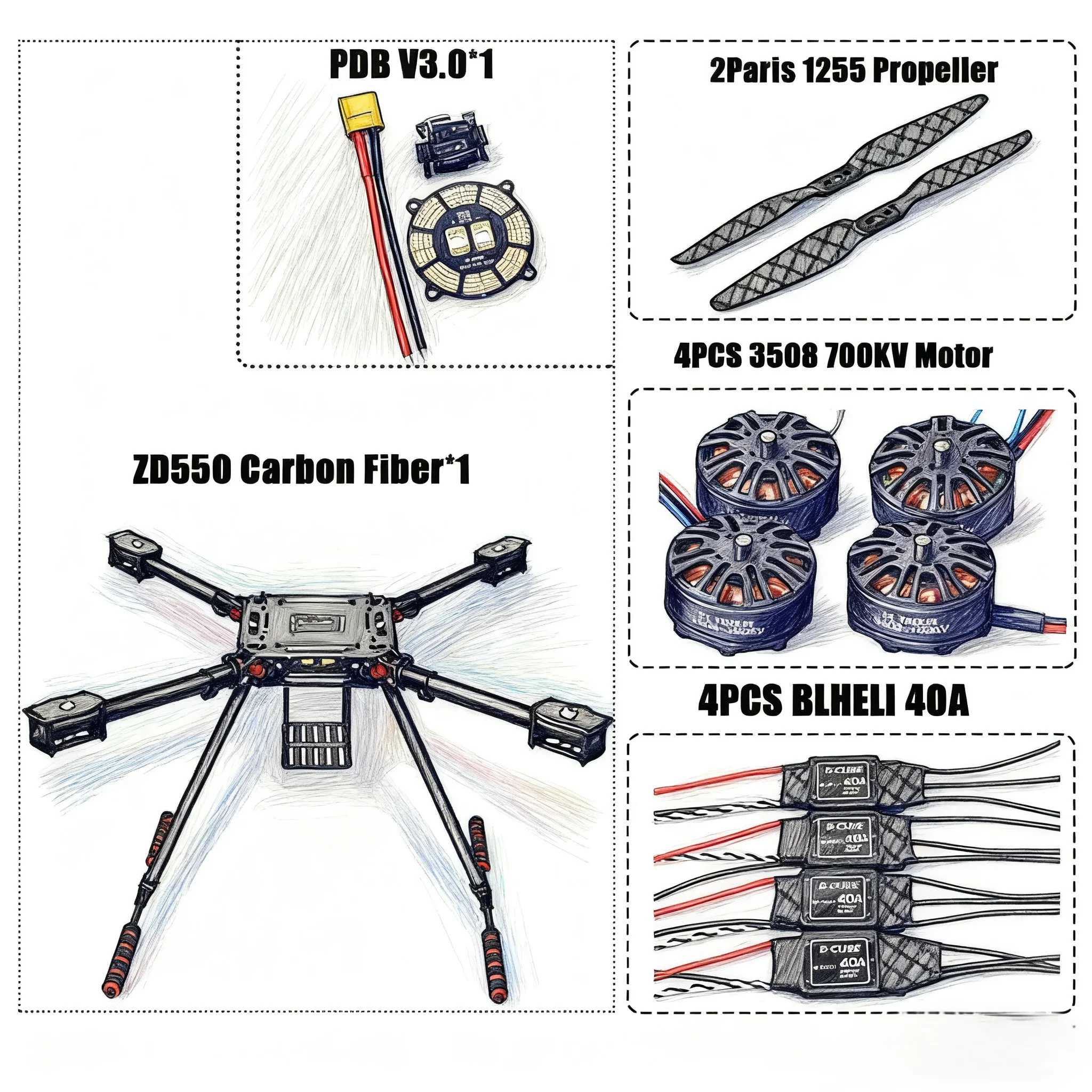 

Angeltoy F550 Hexa Frame Управление полетом Карбоновый Ardupilot Радио Телеметрия Квадрокоптер Blheli 40A Esc 3508 700KV Мотор Ardupilot