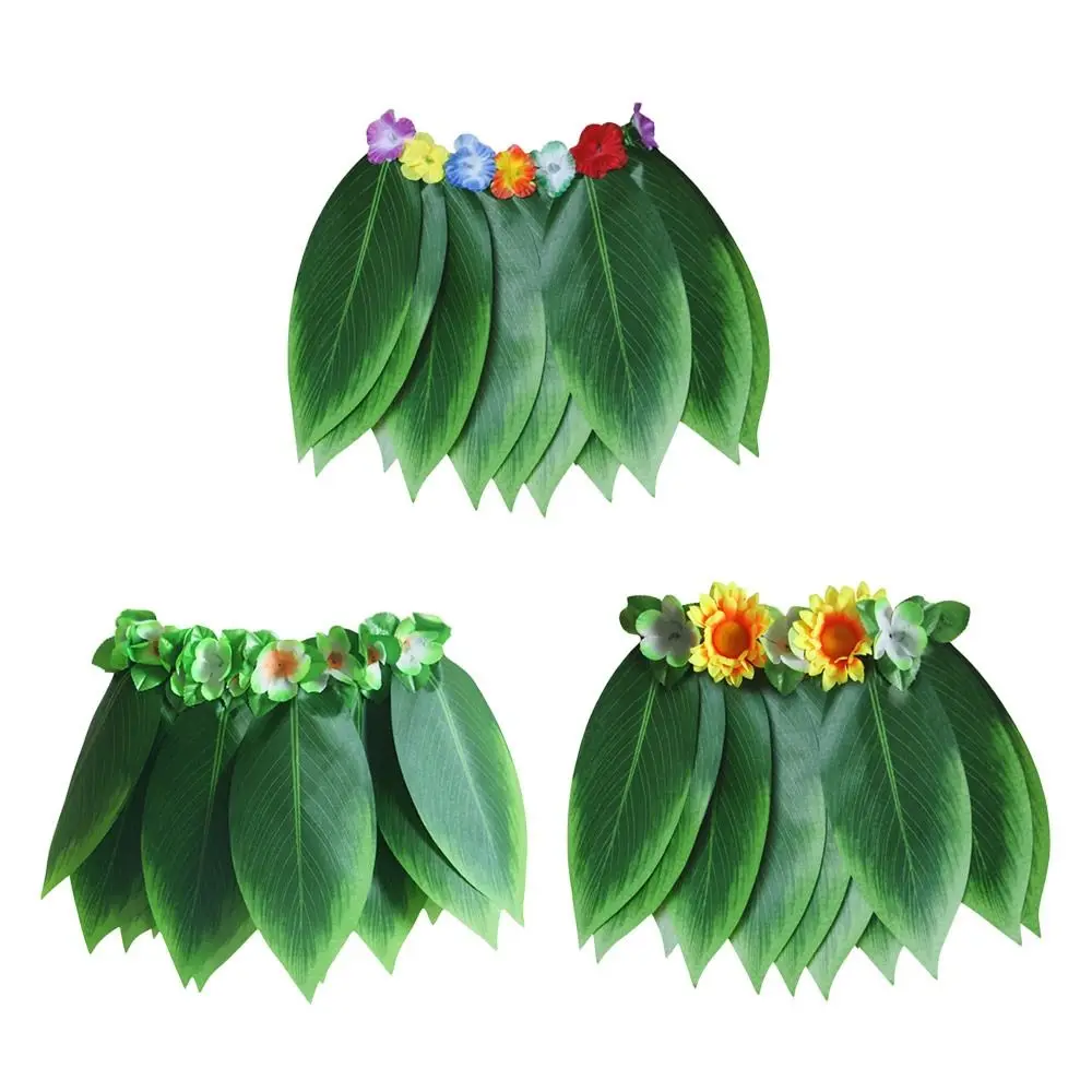 Leaves Hawaiian Green Leaf Skirt Bonfire Party Prom Stage Show Beach Holiday Costumes Dance Dress Up Beach Grass Leaf Skirt