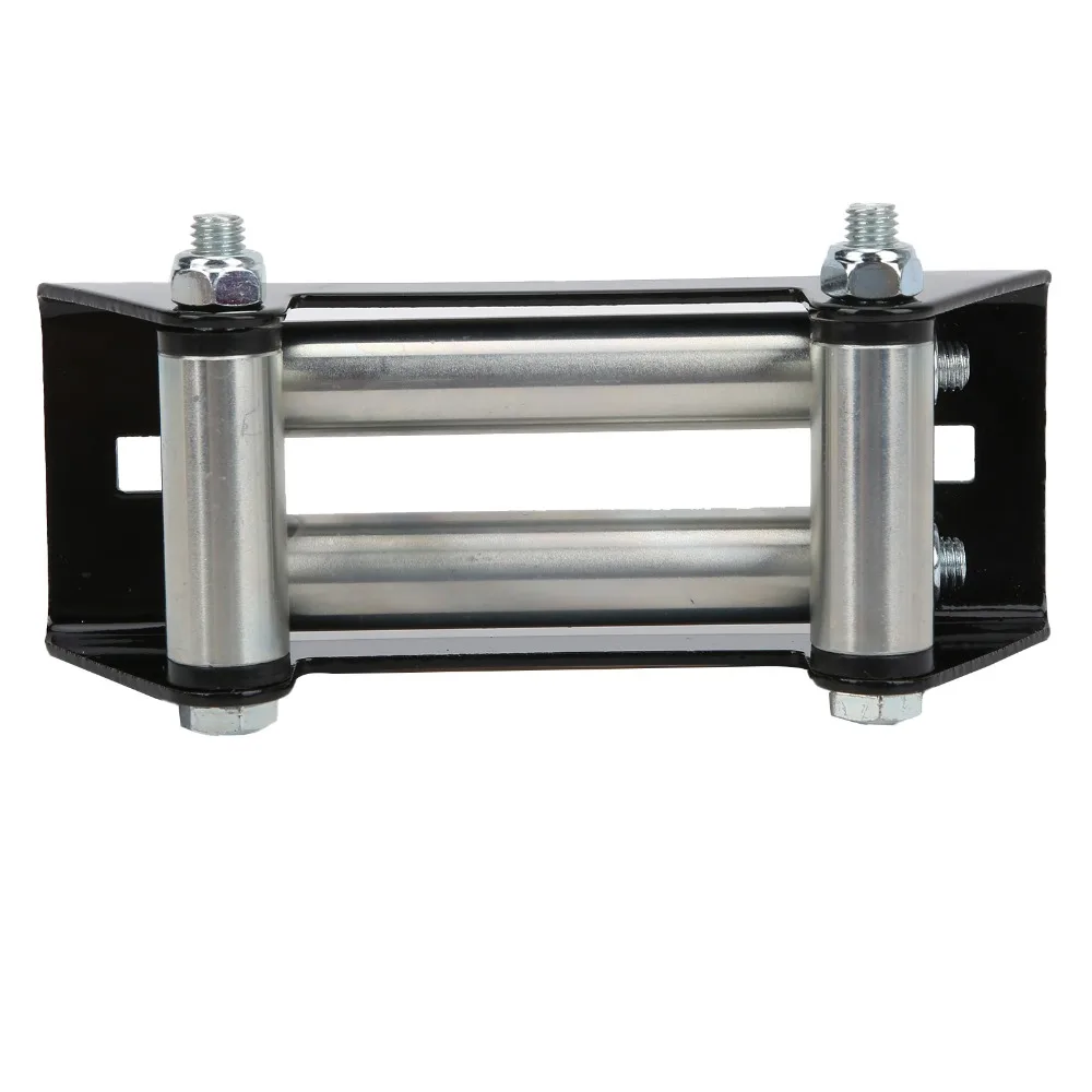 152mm/6in Winch Roller Fairlead Iron Zinc Plated Bolt Pattern Mount Universal Winch Fairlead Heavy Duty Winch Fairlead