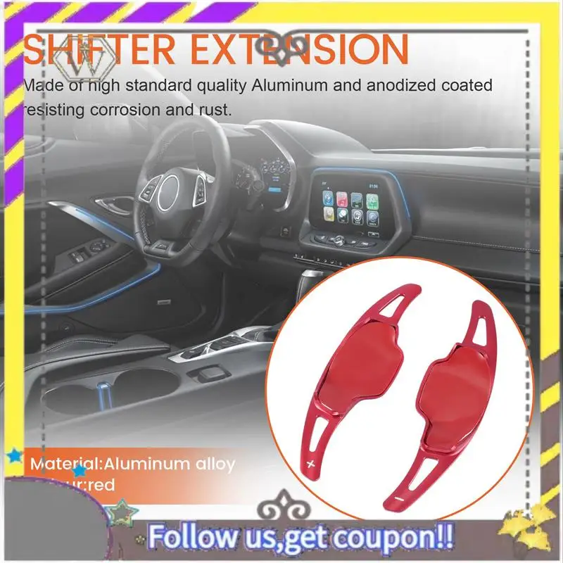 

ABXV-2PCS/Pair Aluminum Steering Wheel Paddle Shifter Extension For Camaro 2017 2018 2019 Chevy C7 Corvette 2015-2019
