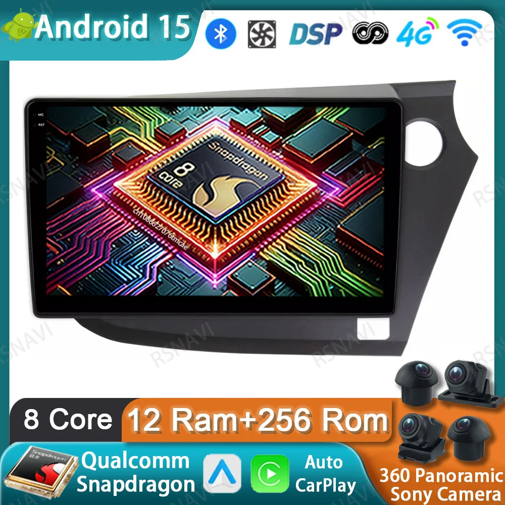 

Car Radio Android 15 For Honda Insight 2 2009 - 2014 5G WIFI QLED Wireless Carplay Auto DSP Autoradio Qualcomm BT Viedo Player