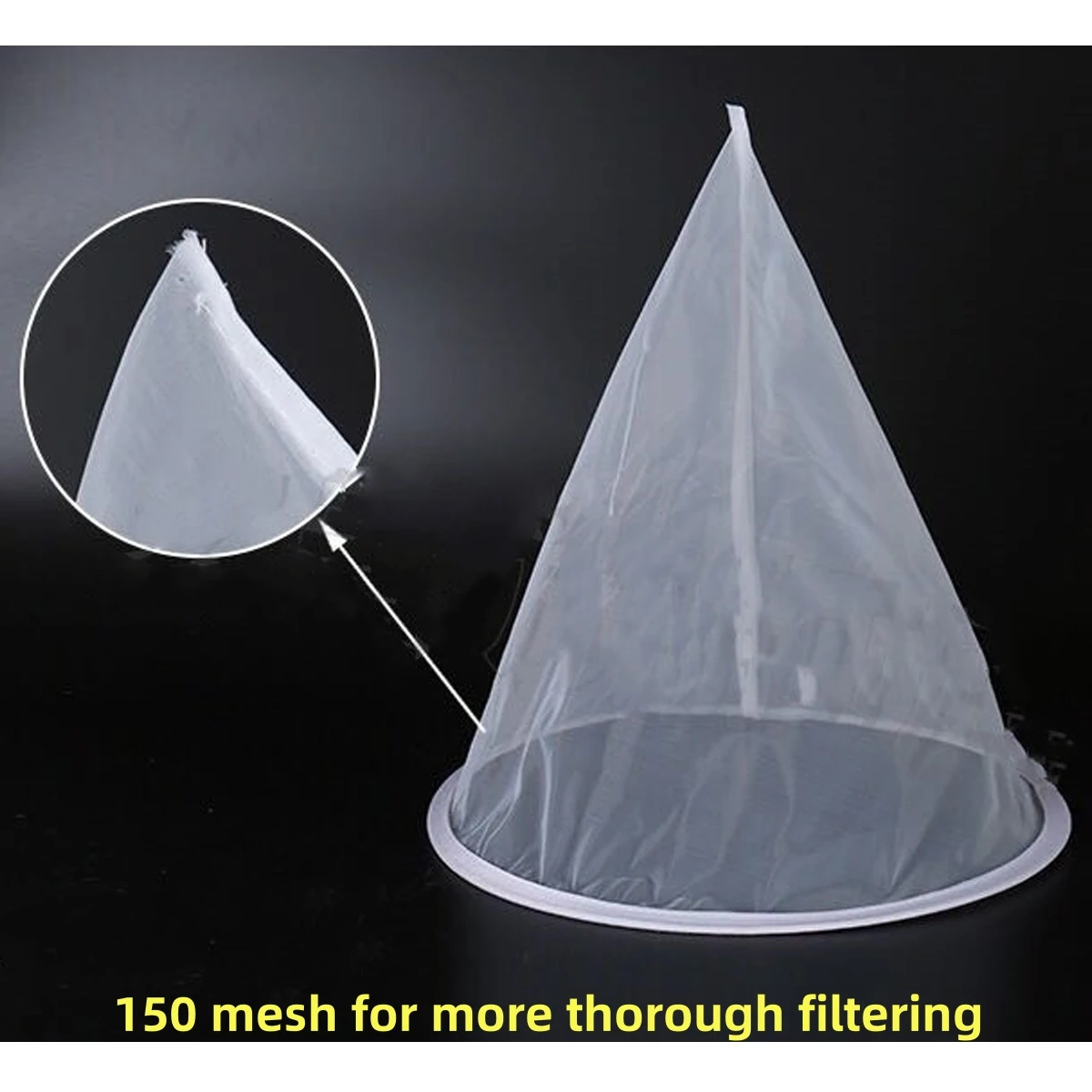 1Pc White Funnel-Shaped Honey Filter 150 Mesh Conical Nylon Fiber Filter Net Layer Purifier Beekeeping Equipment Honey Collect