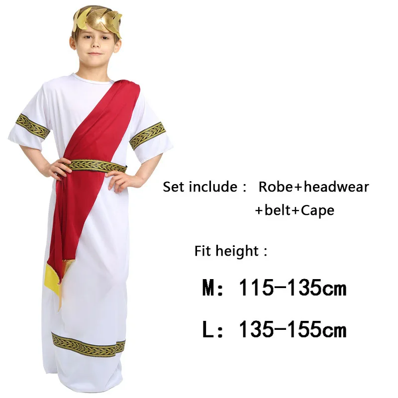 Ragazzi ragazze antico greco Toga Costume bambini Halloween Party Roman Grecian Athena Princess Cosplay Gown Dress Mythos Fancy Clothes