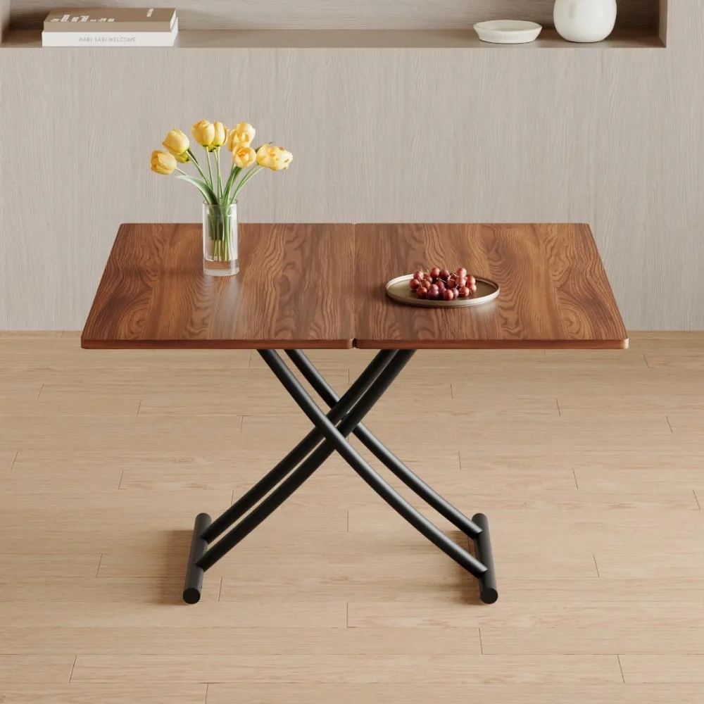4人用の調節可能な折りたたみ式ダイニングテーブル、狭いスペース用の折りたたみ式テーブル、食べるために持ち上げることができるコーヒーテーブル、傷つきにくい